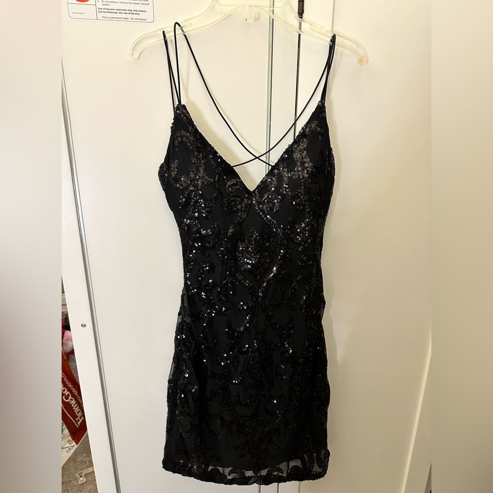Elegant Black Sequin Dress